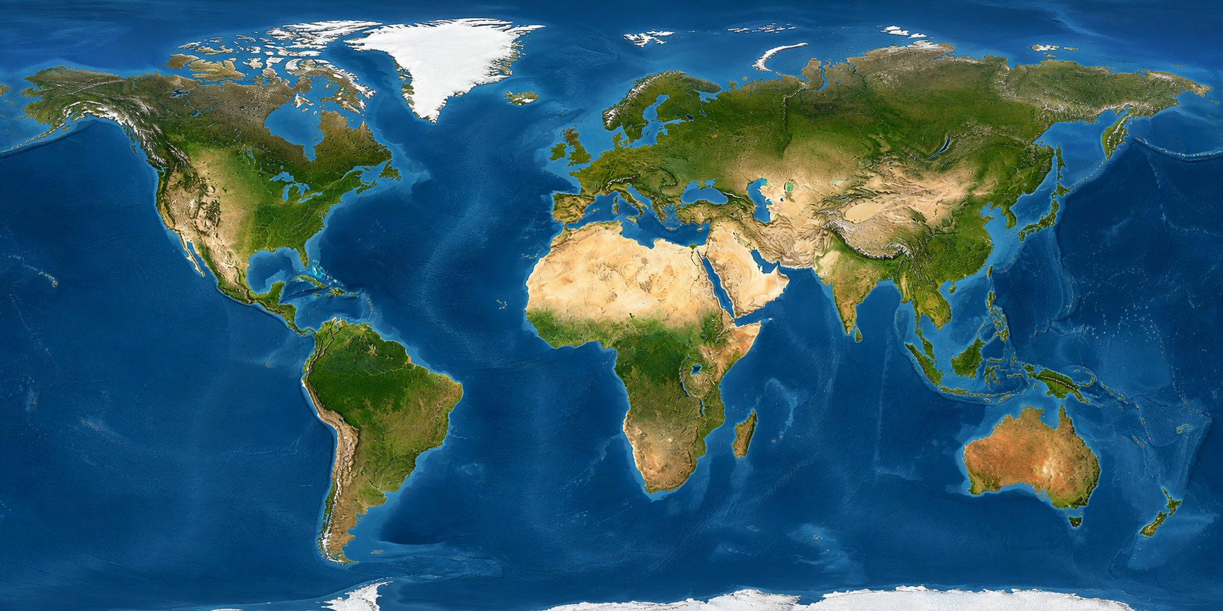 Mapa mundial con España, Marruecos y Centroamérica destacados